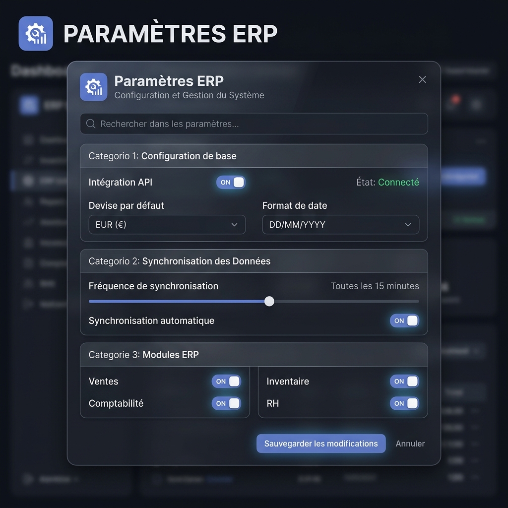 Paramètres ERP